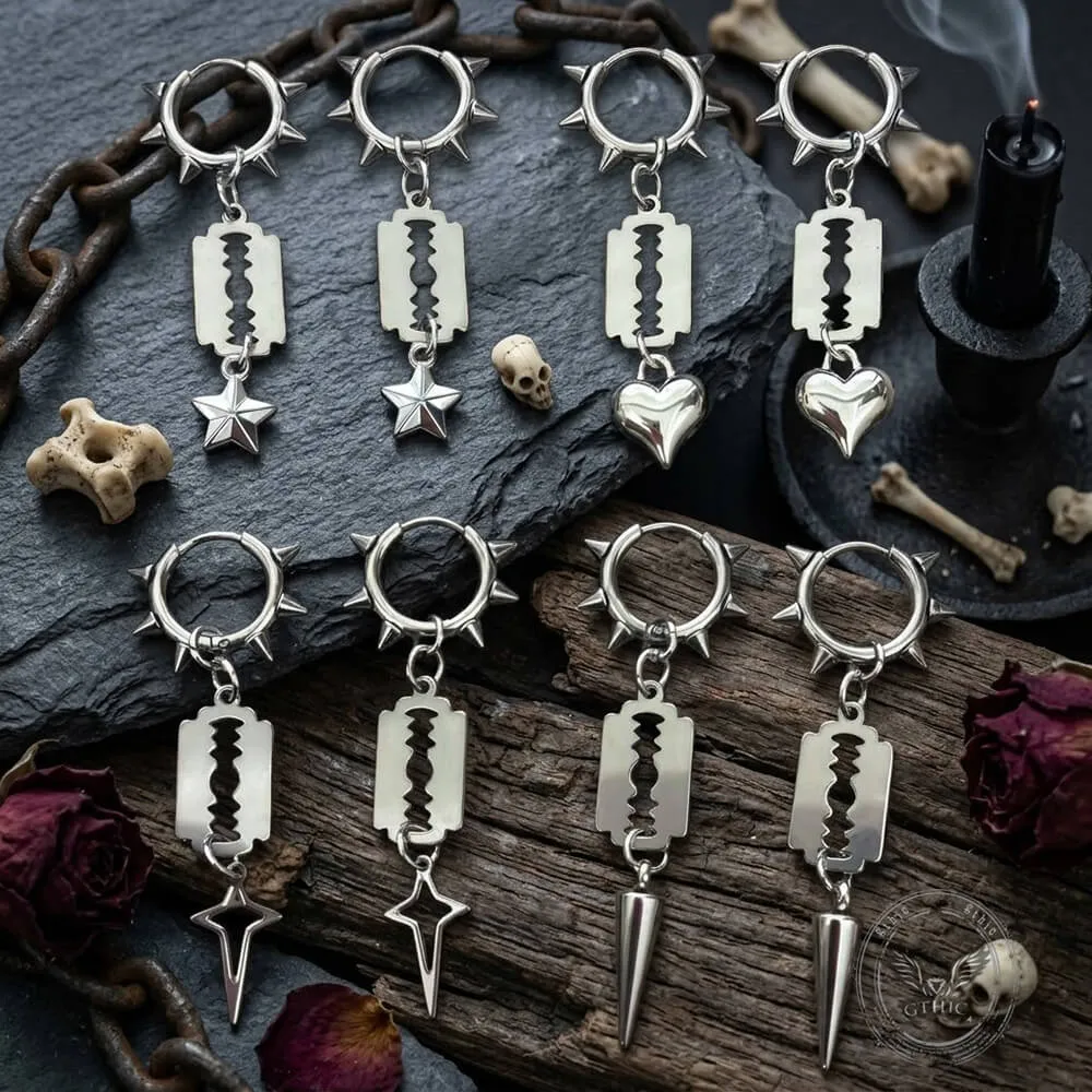 Punk Blade Spike Stainless Steel Drop Earrings sold by GTHIC product image thumbnail 4