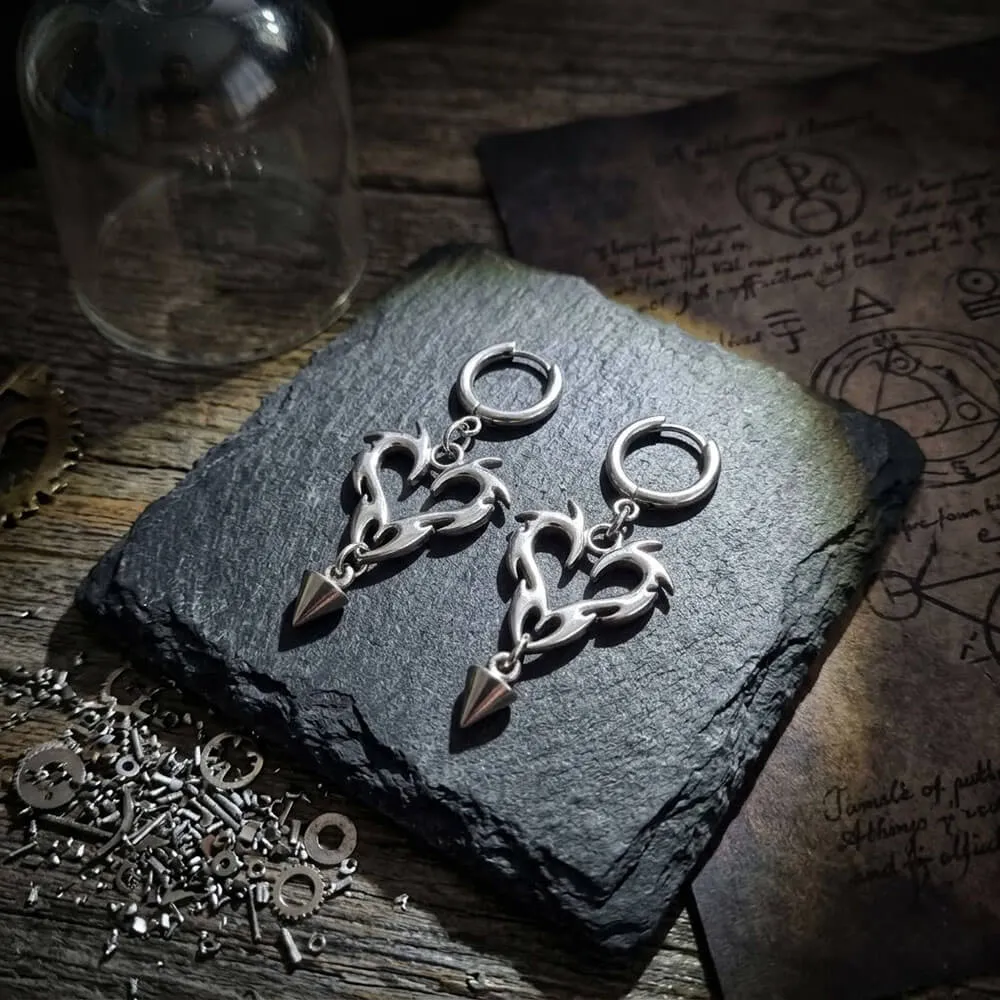 Gothic Flame Spike Stainless Steel Punk Earrings sold by GTHIC product image thumbnail 3