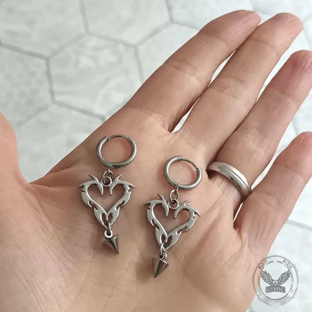 Gothic Flame Spike Stainless Steel Punk Earrings sold by GTHIC product image thumbnail 4