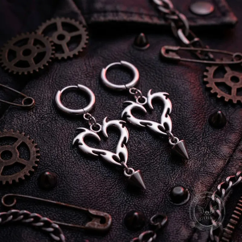Gothic Flame Spike Stainless Steel Punk Earrings made by GTHIC