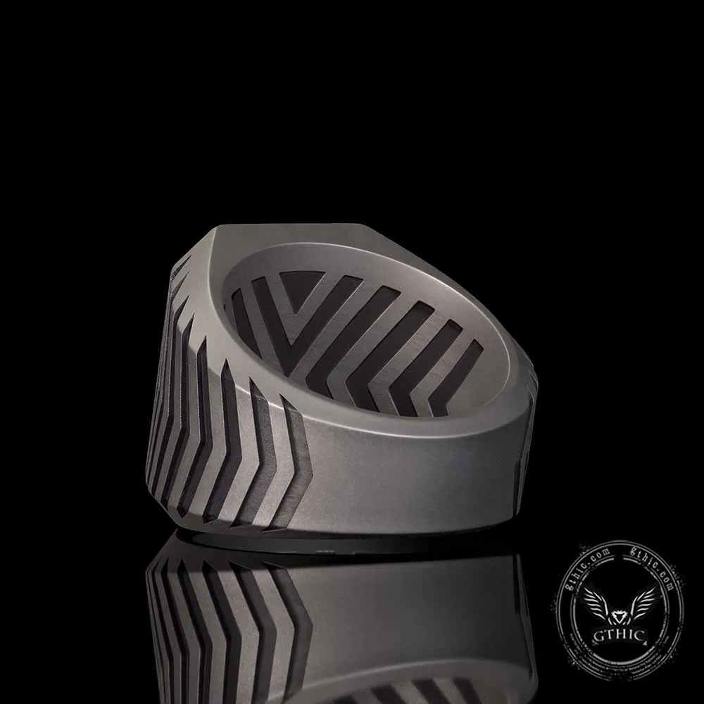 Punk Black Gemstone Sterling Silver Square Ring sold by GTHIC product image thumbnail 5