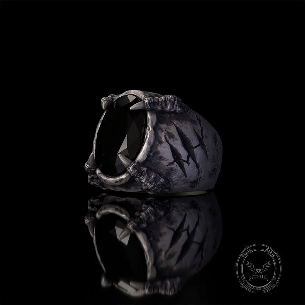 Gothic Beast Claw Gemstone Sterling Silver Ring sold by GTHIC product image thumbnail 4