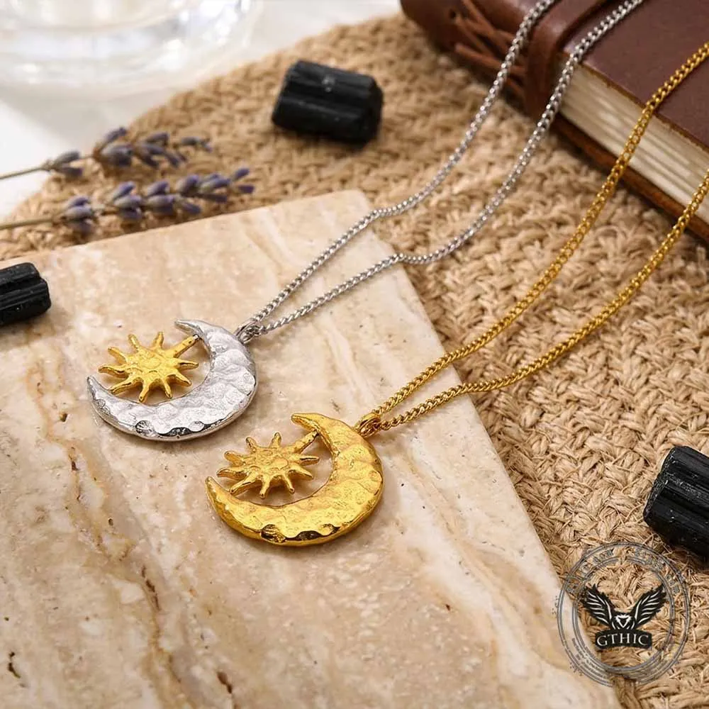Celestial Sun Moon Stainless Steel Spinner Pendant sold by GTHIC product image thumbnail 4