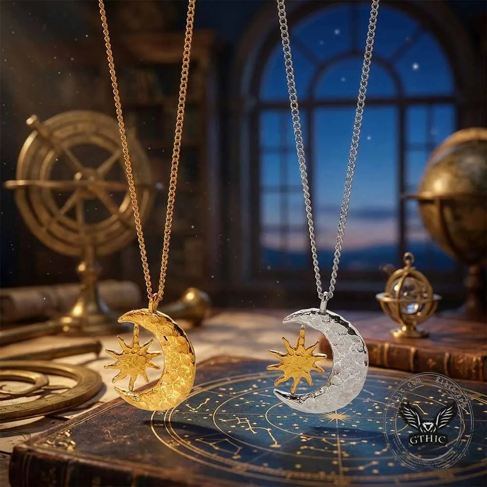 Celestial Sun Moon Stainless Steel Spinner Pendant sold by GTHIC