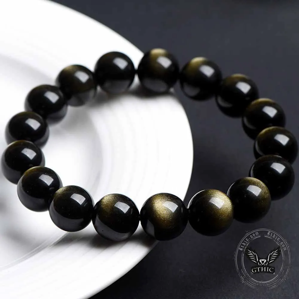 Natural Golden Obsidian Couple's Crystal Beaded Bracelet sold by GTHIC product image thumbnail 5