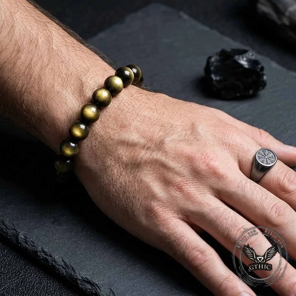 Natural Golden Obsidian Couple's Crystal Beaded Bracelet sold by GTHIC product image thumbnail 2
