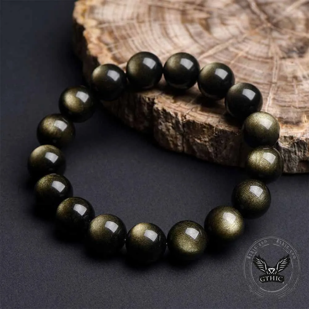 Natural Golden Obsidian Couple's Crystal Beaded Bracelet sold by GTHIC product image thumbnail 3