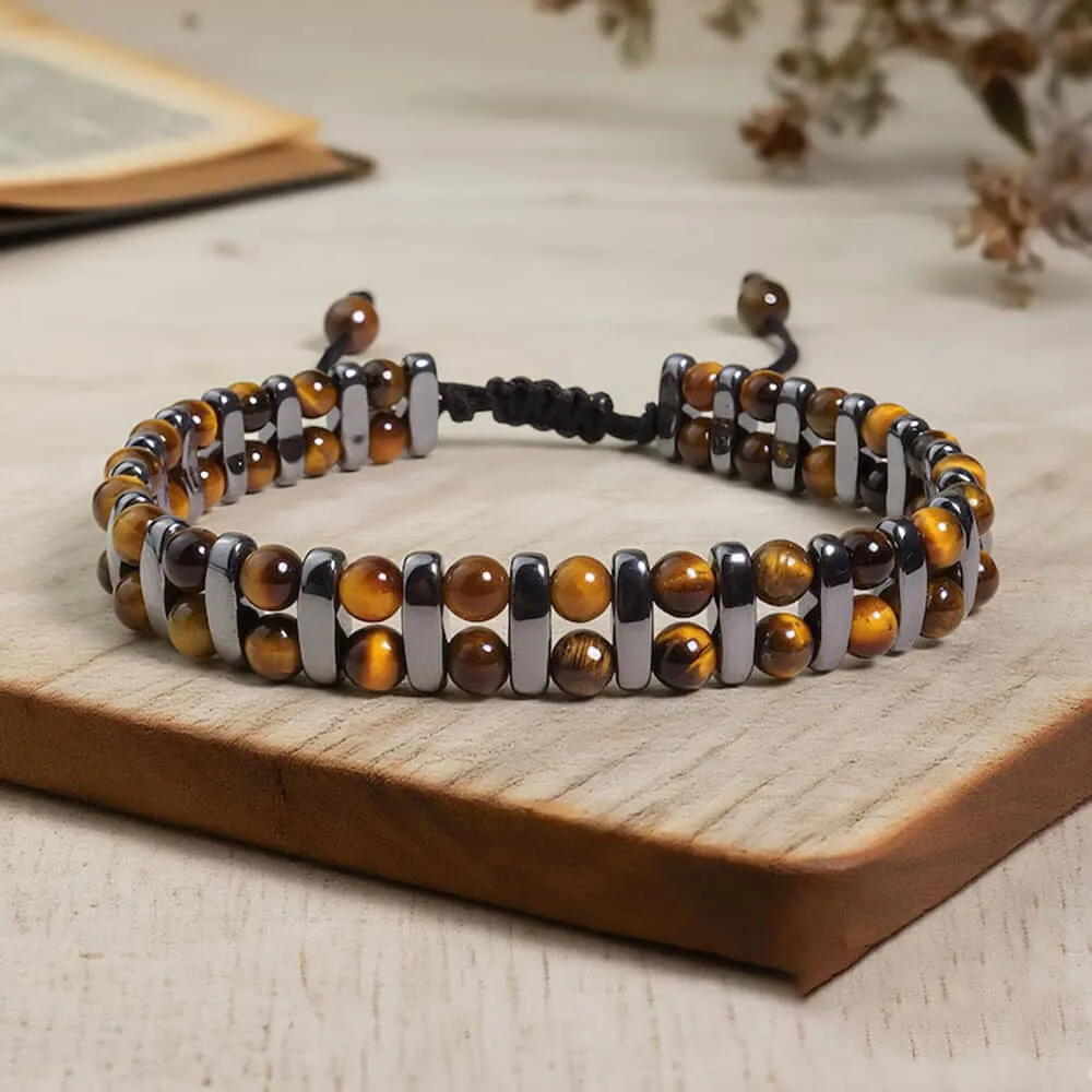 Stylish Double-Row Tiger's Eye Beaded Bracelet sold by GTHIC product image thumbnail 4