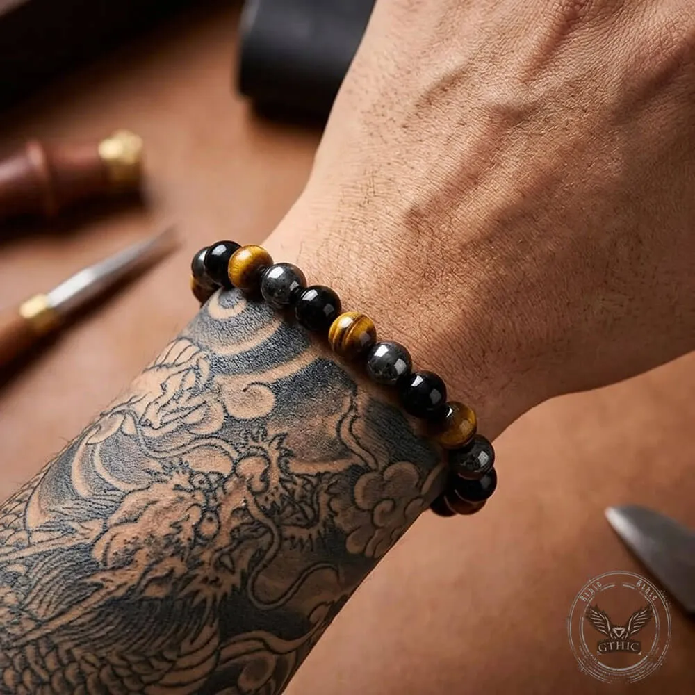 Stylish Double-Row Tiger's Eye Beaded Bracelet sold by GTHIC product image thumbnail 3