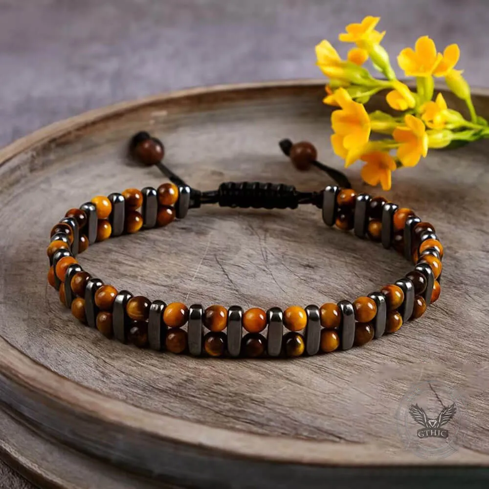 Stylish Double-Row Tiger's Eye Beaded Bracelet sold by GTHIC product image thumbnail 5
