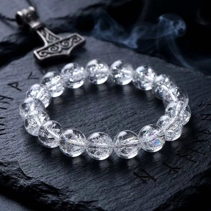 Simple Natural Clear Crystal Bead Bracelet made by GTHIC