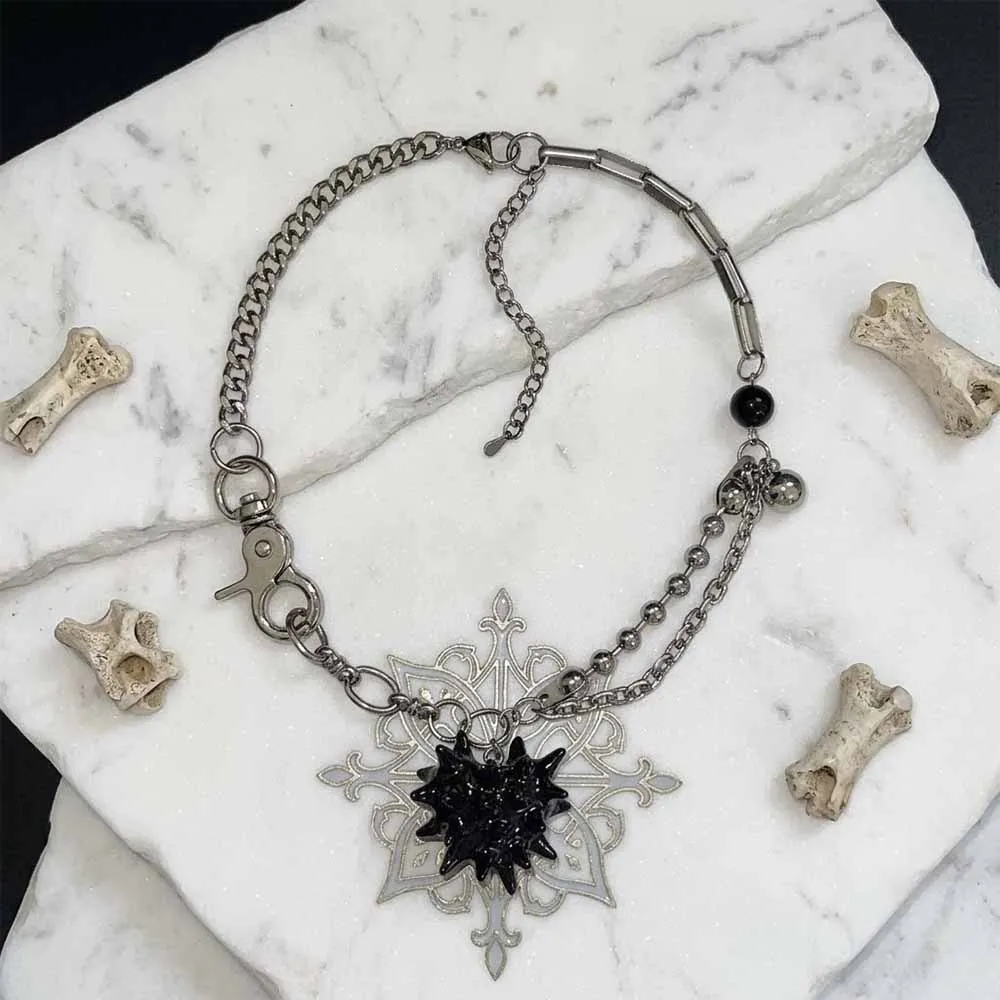 Punk Thorns Demon Heart Stainless Steel Tassel Necklace sold by GTHIC product image thumbnail 3