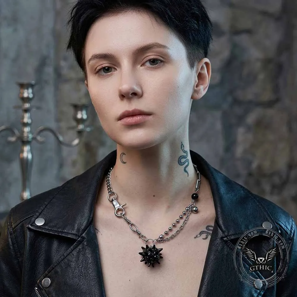 Punk Thorns Demon Heart Stainless Steel Tassel Necklace sold by GTHIC product image thumbnail 2