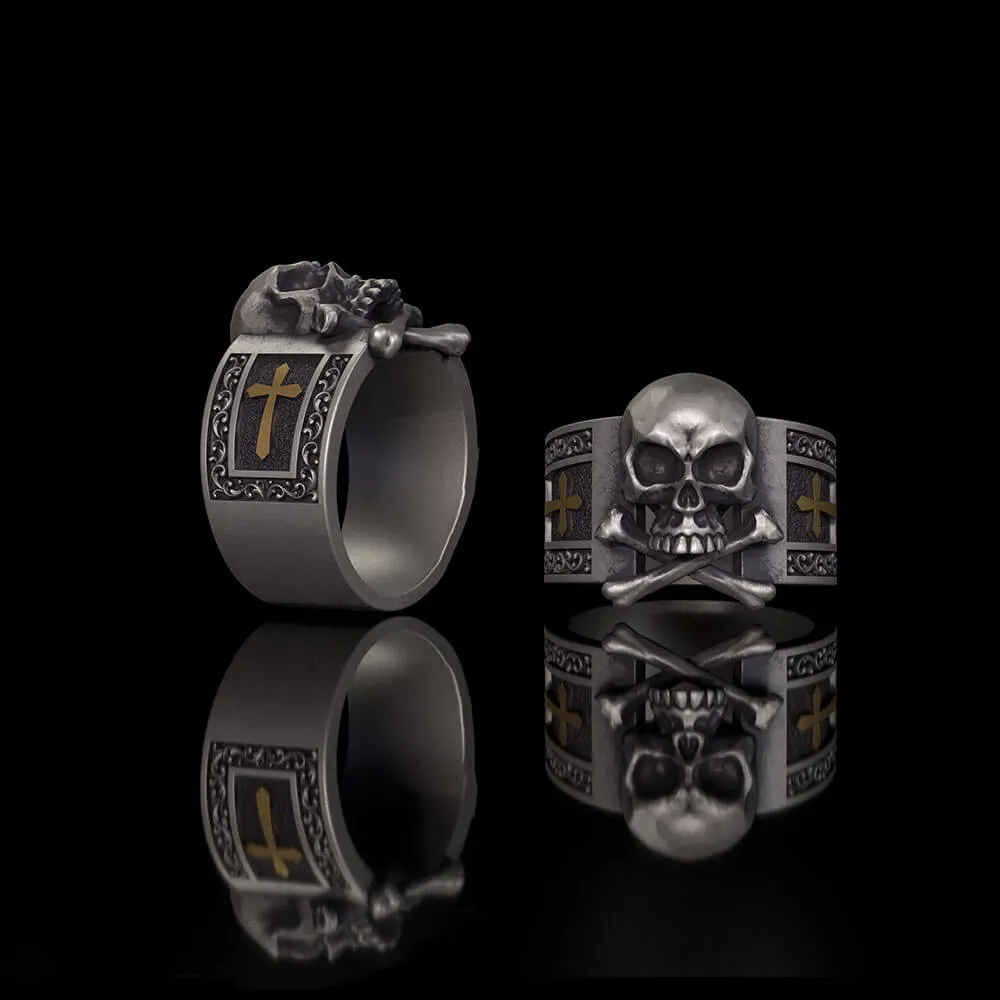 Gothic Skull Bone Cross Sterling Silver Ring sold by GTHIC product image thumbnail 2