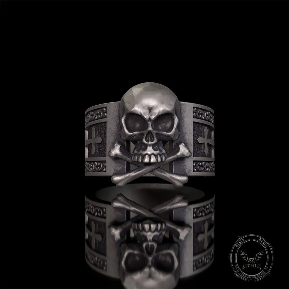 Gothic Skull Bone Cross Sterling Silver Ring sold by GTHIC product image thumbnail 3