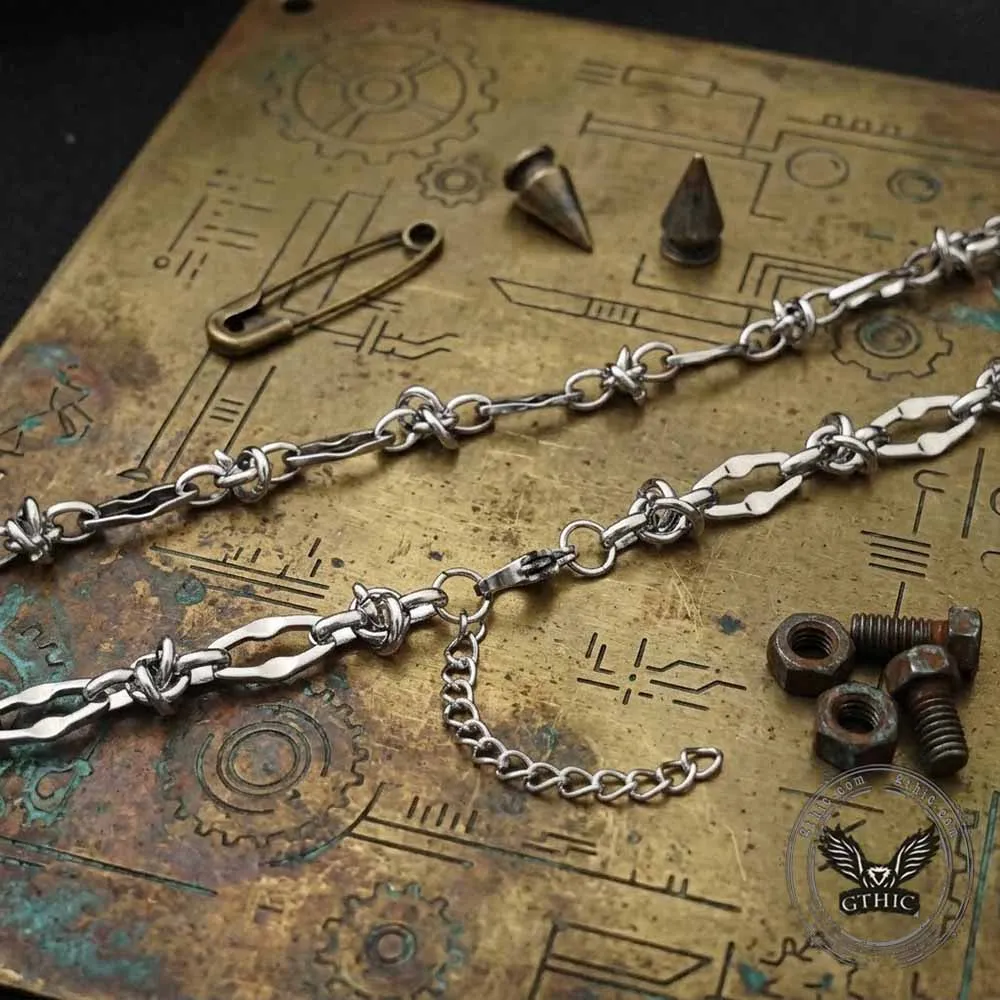 Hip Hop Barbed Wire Link Stainless Steel Necklace sold by GTHIC product image thumbnail 4