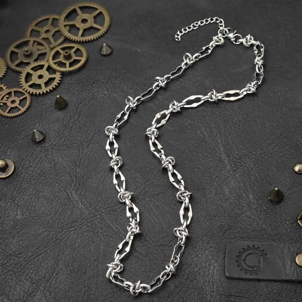 Hip Hop Barbed Wire Link Stainless Steel Necklace sold by GTHIC