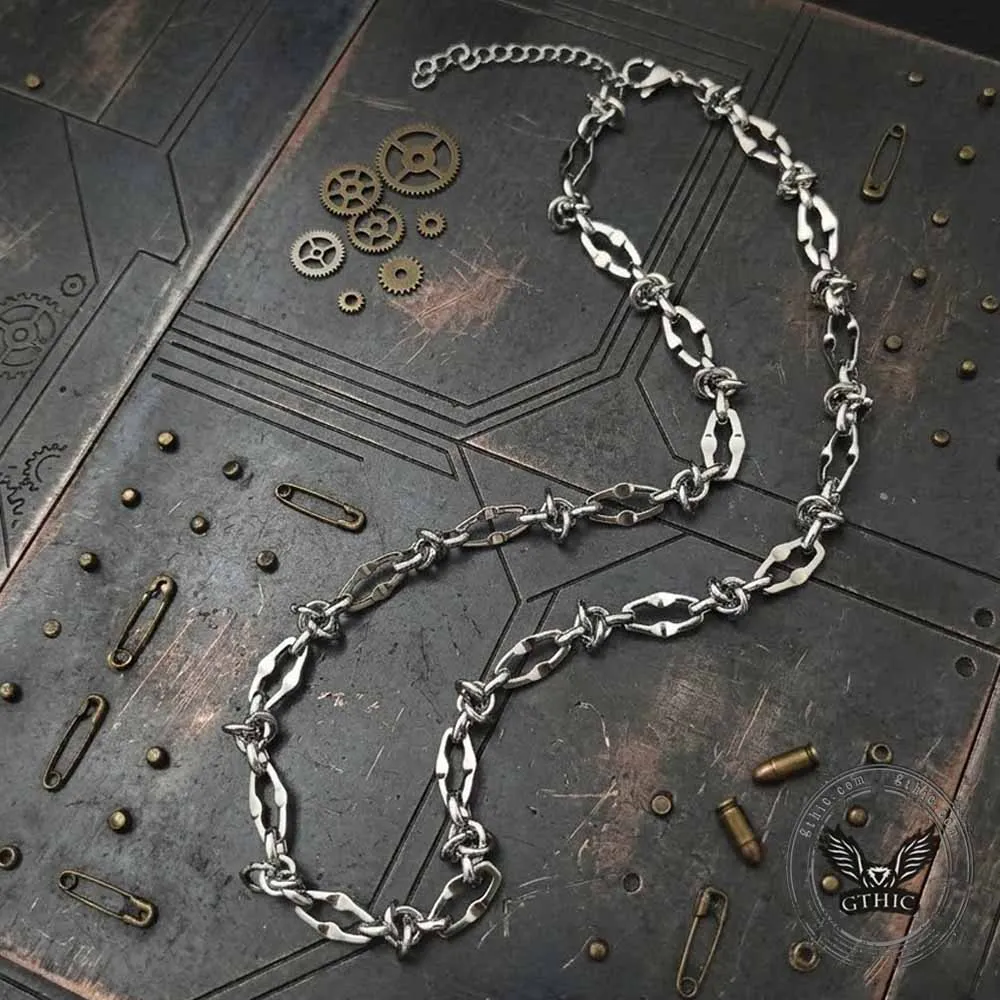 Hip Hop Barbed Wire Link Stainless Steel Necklace sold by GTHIC product image thumbnail 5