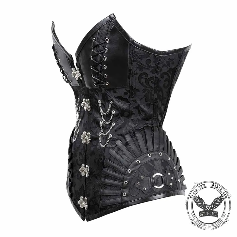 Gothic Chain Design Jacquard Steel Bone Corset sold by GTHIC product image thumbnail 4