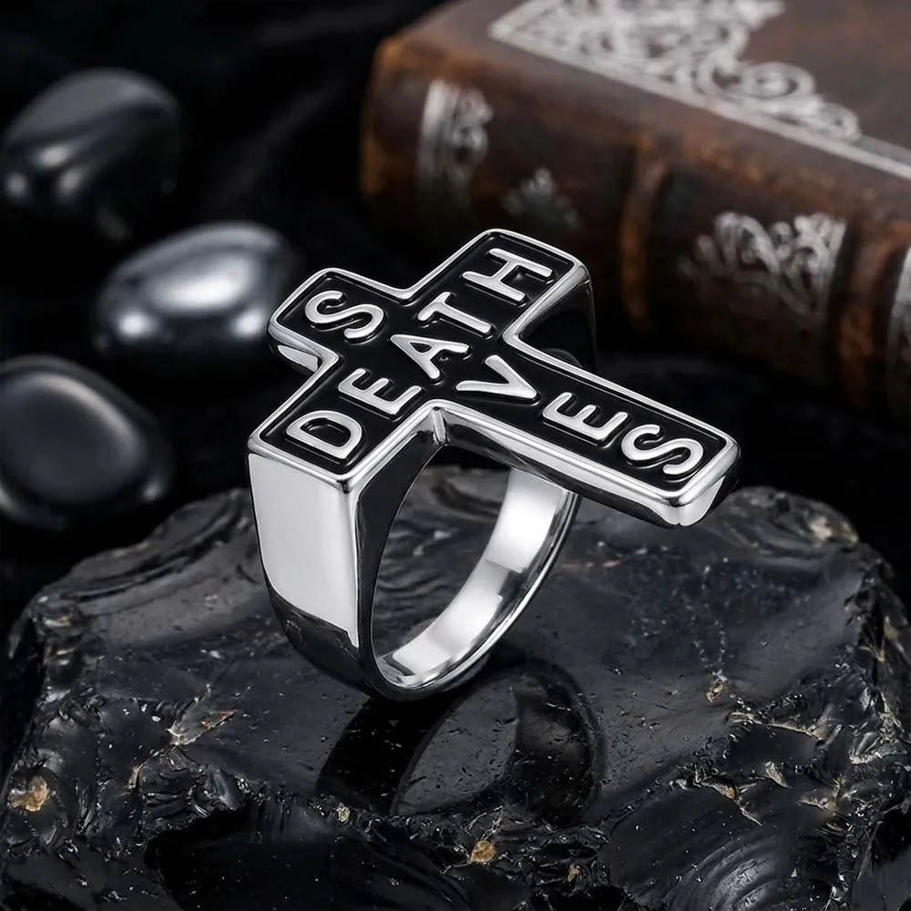 Gothic Death Saves Cross Stainless Steel Ring sold by GTHIC product image thumbnail 3