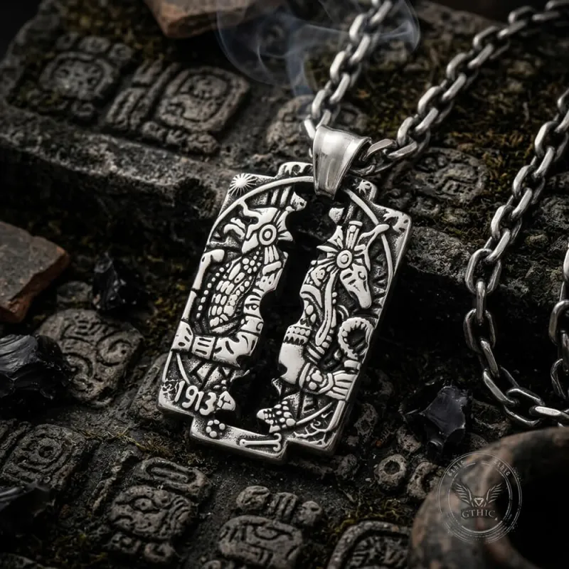 Retro Horus Anubis Stainless Steel Amulet Pendant made by GTHIC