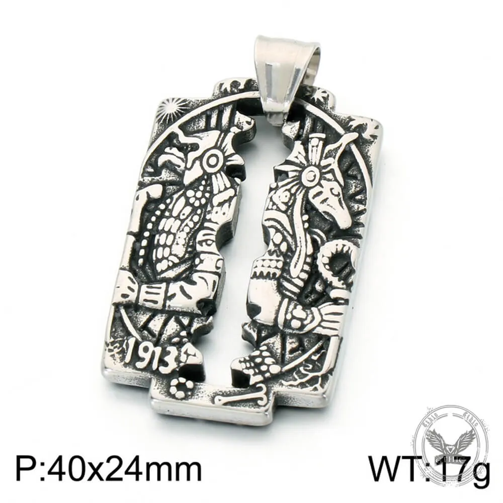 Retro Horus Anubis Stainless Steel Amulet Pendant sold by GTHIC product image thumbnail 4