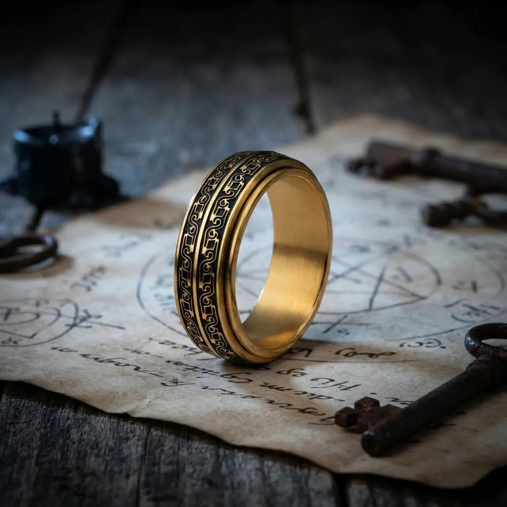 Vintage Beast-Motif Scrollwork Stainless Steel Spinner Ring sold by GTHIC product image thumbnail 5