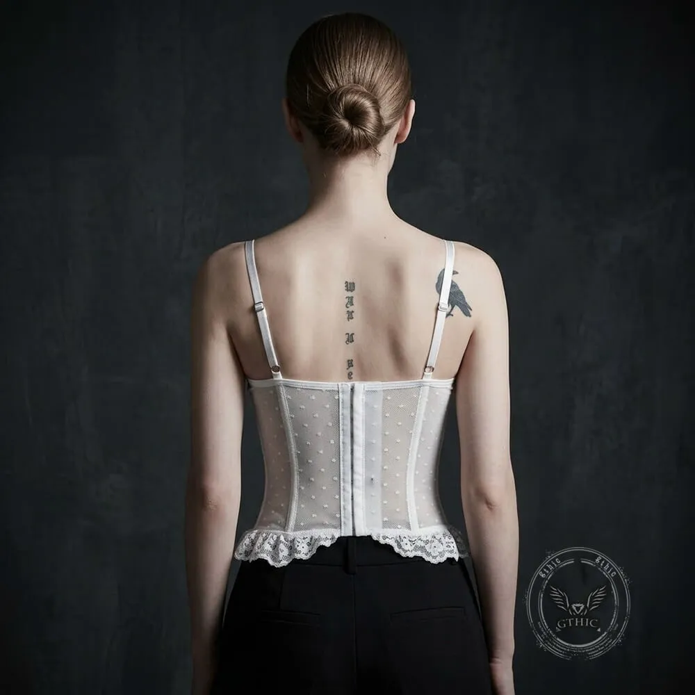Gothic Sheer Lace Criss Cross Bow Detail Corset sold by GTHIC product image thumbnail 2