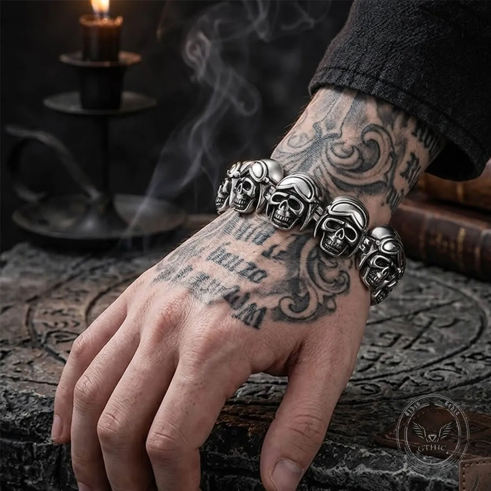 Bold Skull Head Stainless Steel Gothic Bracelet sold by GTHIC product image thumbnail 3
