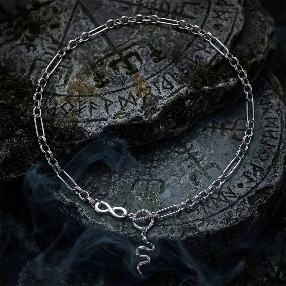 Hip Hop Infinity Snake Stainless Steel Clavicle Necklace sold by GTHIC product image thumbnail 4