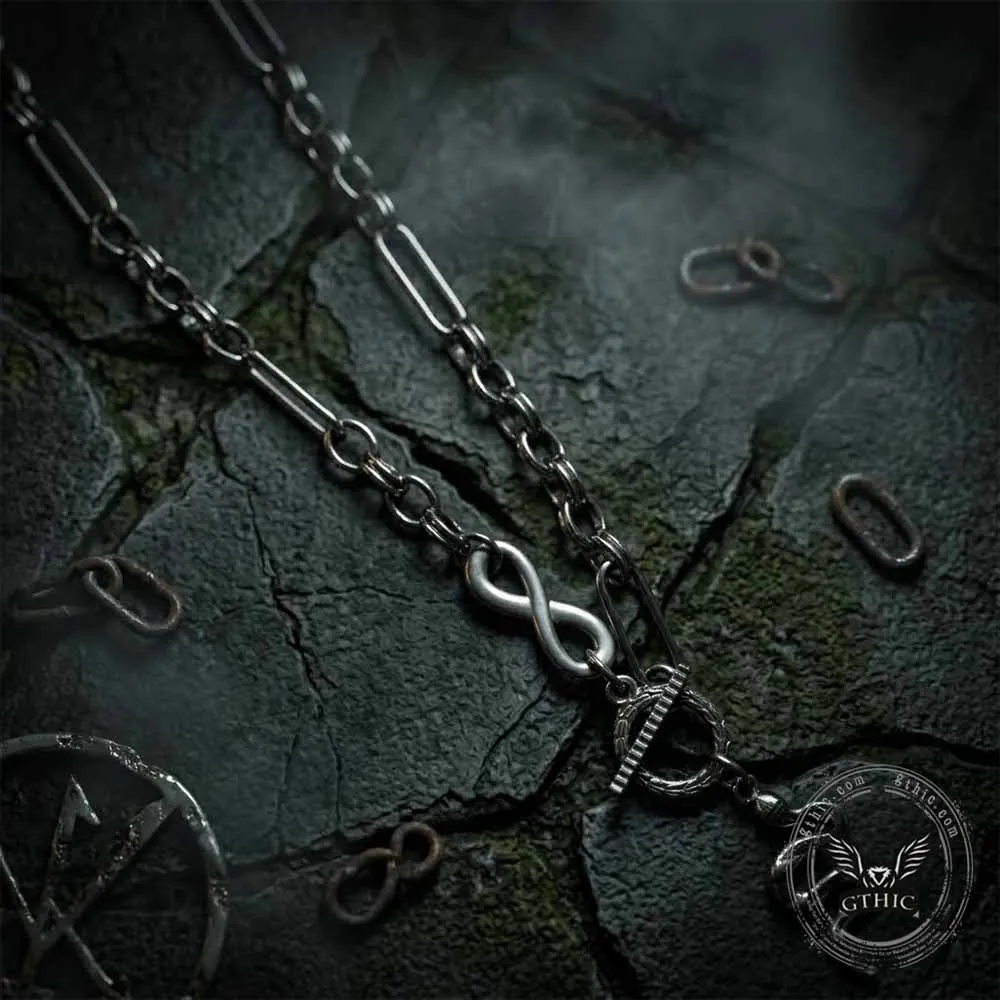 Hip Hop Infinity Snake Stainless Steel Clavicle Necklace sold by GTHIC