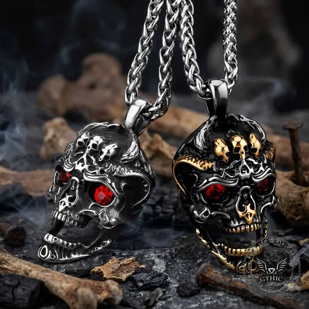 Punk Red Eye Skull Head Stainless Steel Pendant sold by GTHIC product image thumbnail 5