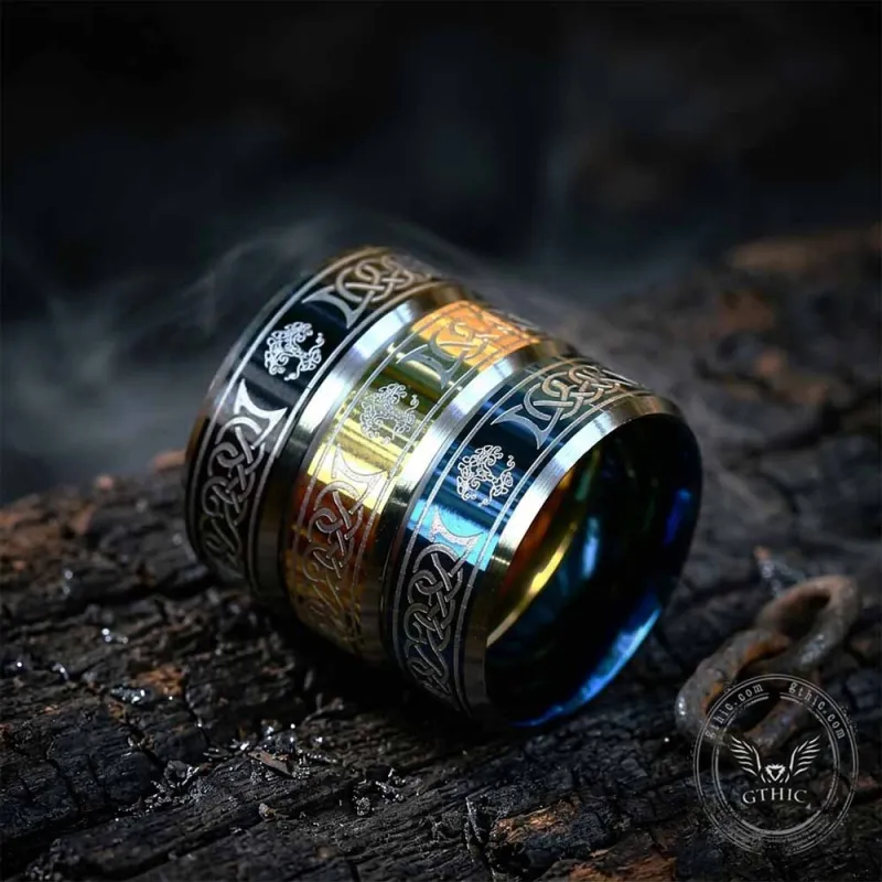 Tree of Life Celtic Knot Norse Stainless Steel Ring made by GTHIC