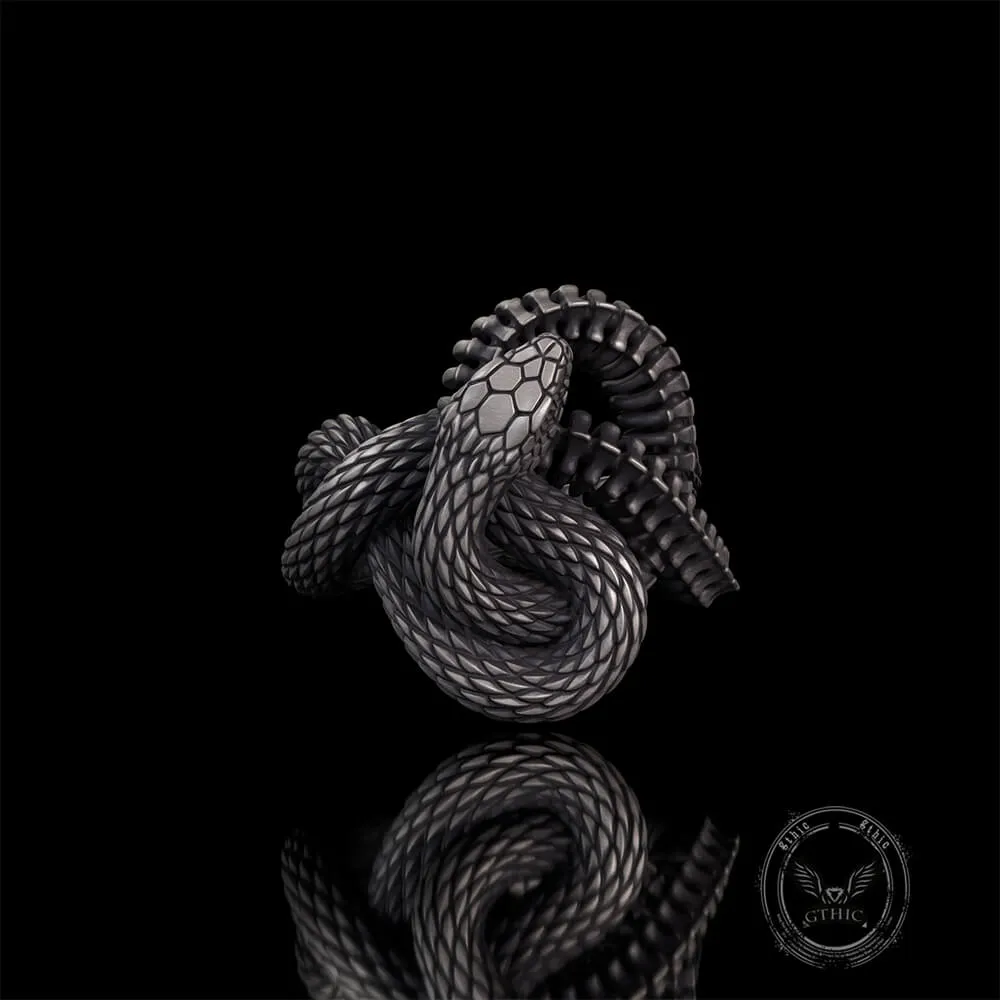 Vintage Coiled Snake Sterling Silver Animal Ring sold by GTHIC product image thumbnail 3