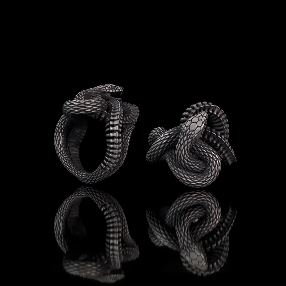 Vintage Coiled Snake Sterling Silver Animal Ring sold by GTHIC