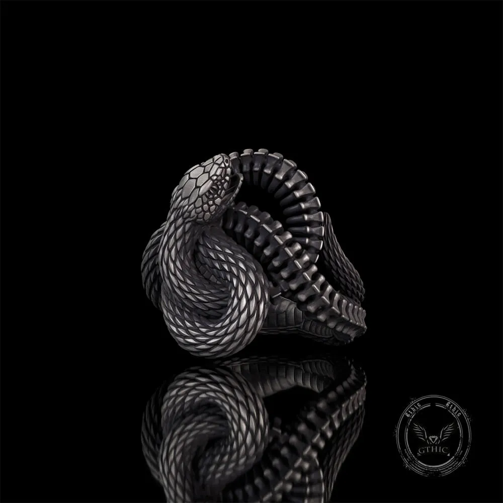 Vintage Coiled Snake Sterling Silver Animal Ring sold by GTHIC product image thumbnail 4