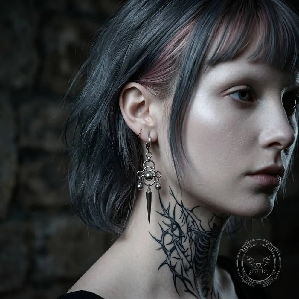 Gothic Punk Spiked Stainless Steel Drop Earrings sold by GTHIC product image thumbnail 2