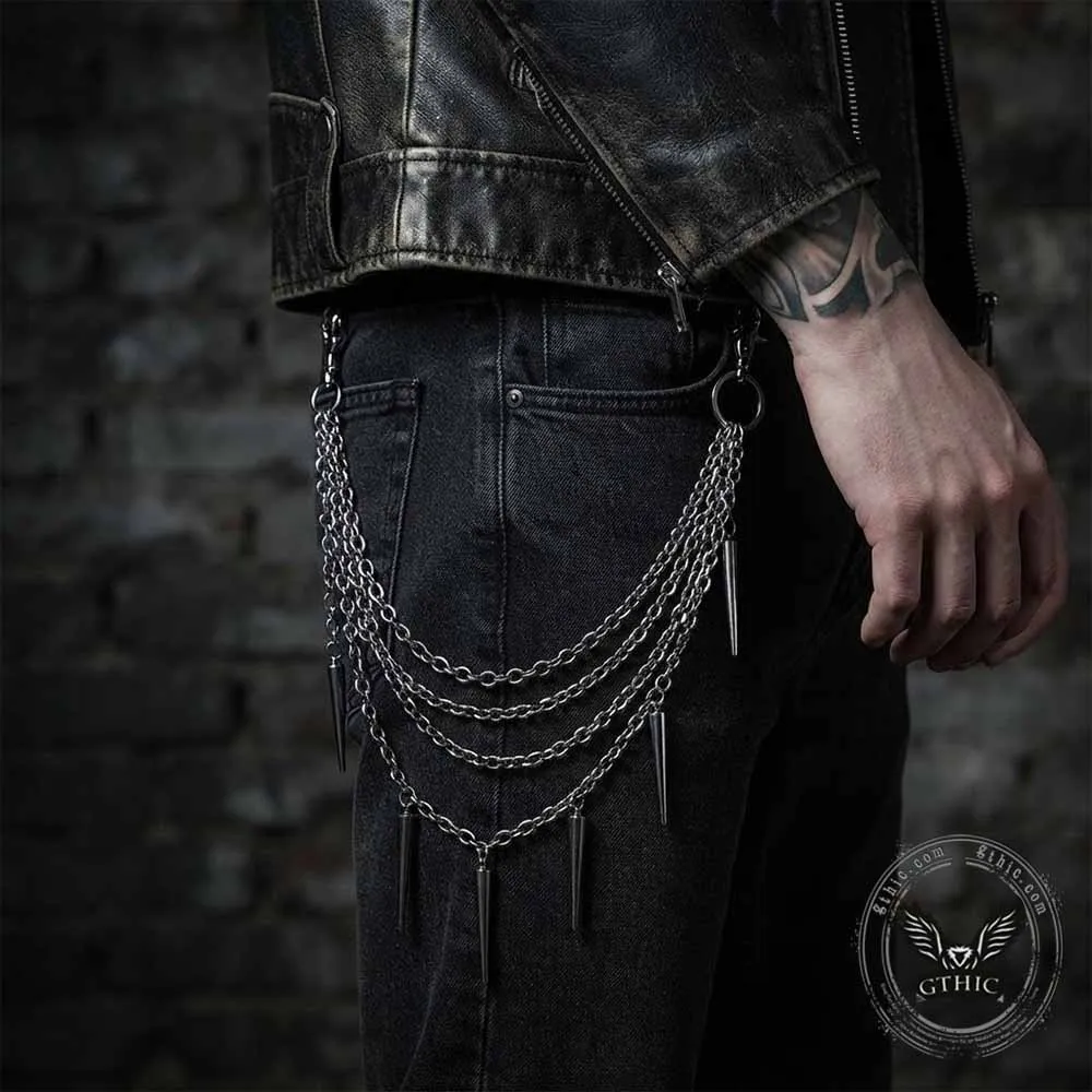 Punk Multi-Layer Long Spikes Stainless Steel Pants Chain sold by GTHIC product image thumbnail 2