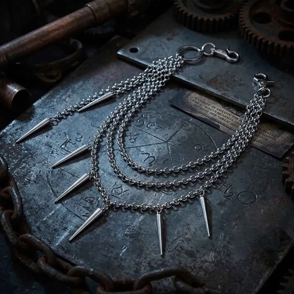 Punk Multi-Layer Long Spikes Stainless Steel Pants Chain sold by GTHIC product image thumbnail 4