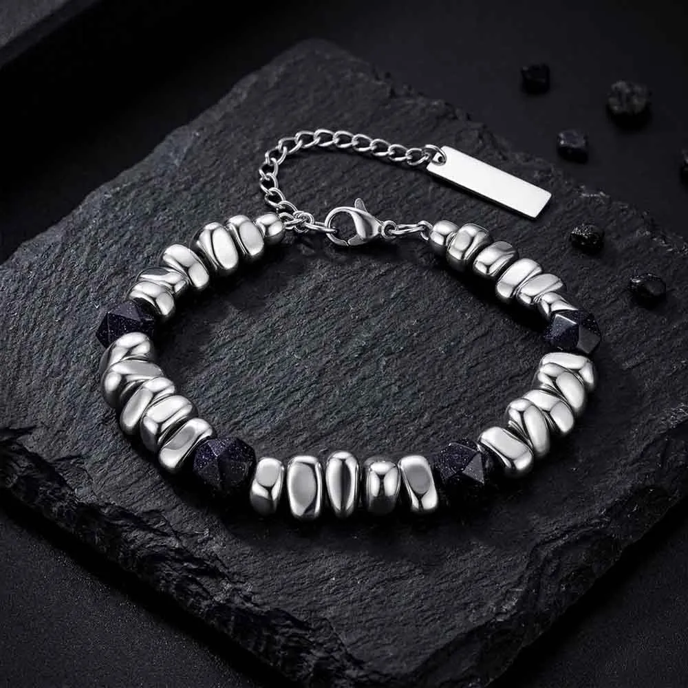 Versatile Natural Stone Beads Stainless Steel Bracelet sold by GTHIC product image thumbnail 5