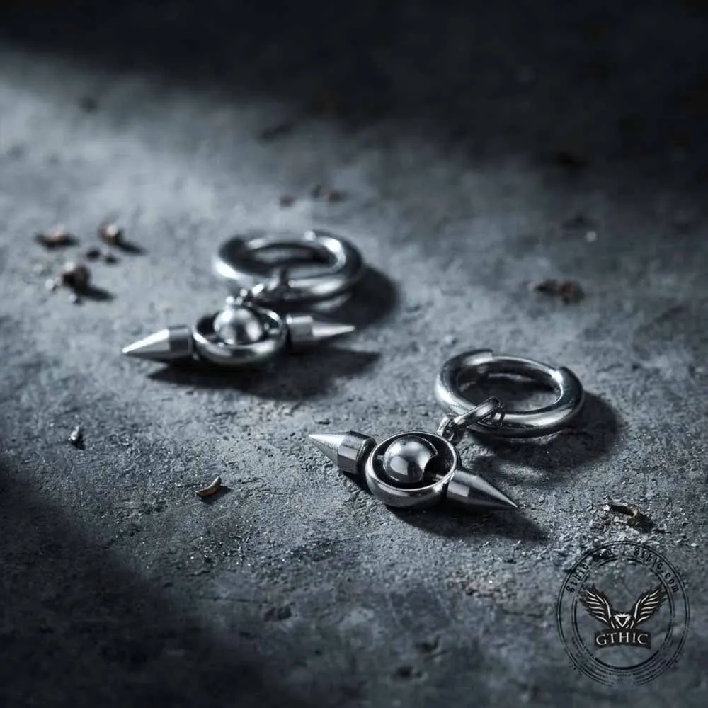 Punk Double-Pointed Spike Stainless Steel Earrings sold by GTHIC product image thumbnail 5