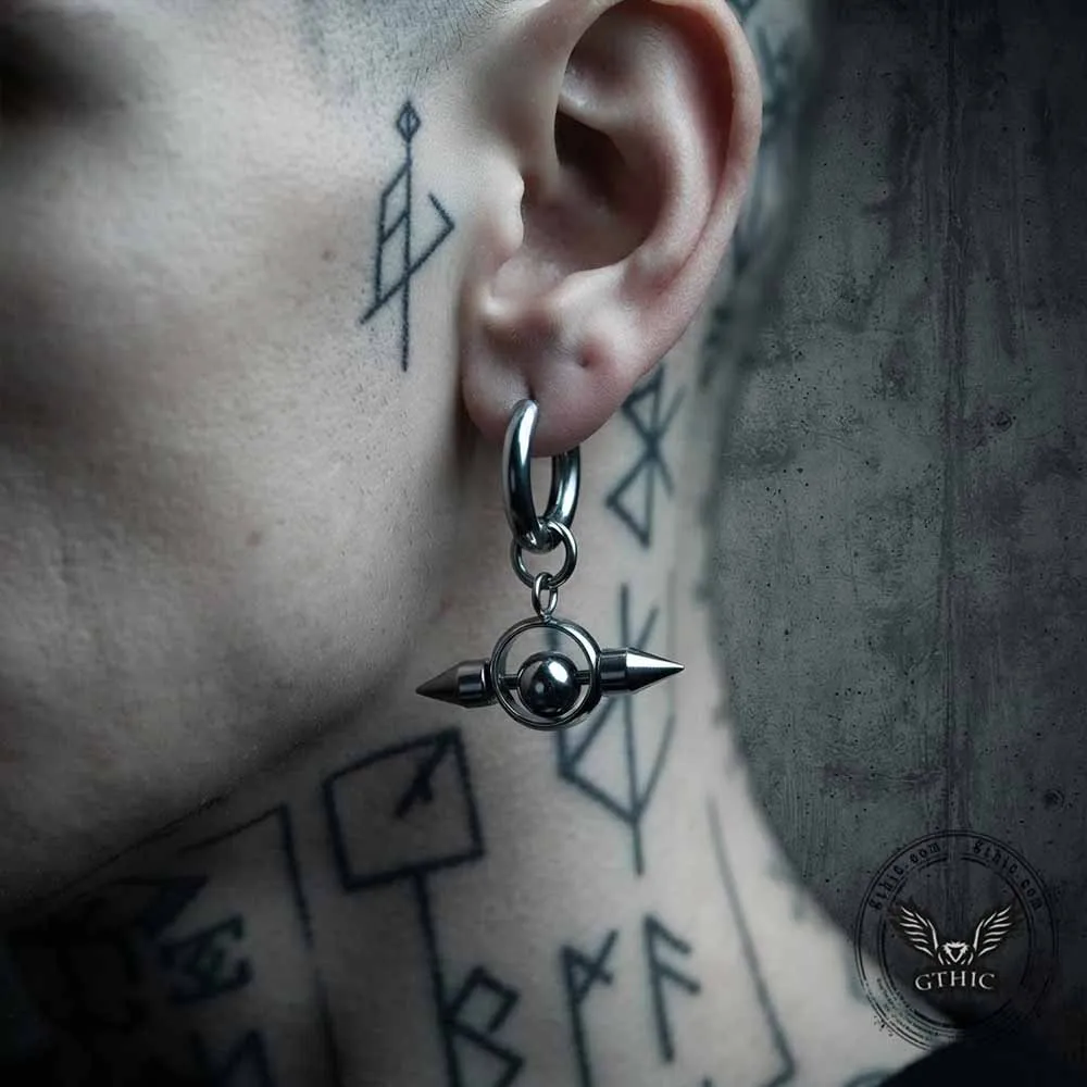 Punk Double-Pointed Spike Stainless Steel Earrings sold by GTHIC product image thumbnail 2