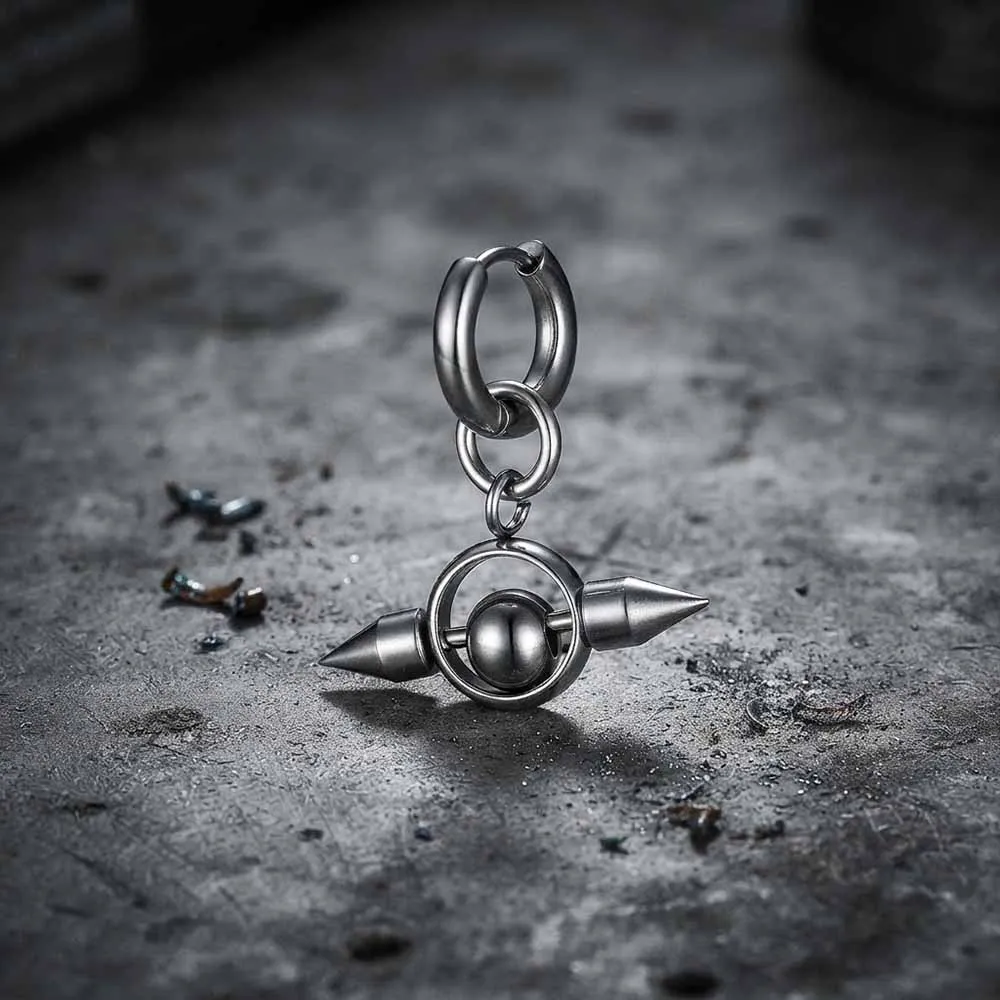 Punk Double-Pointed Spike Stainless Steel Earrings sold by GTHIC product image thumbnail 4