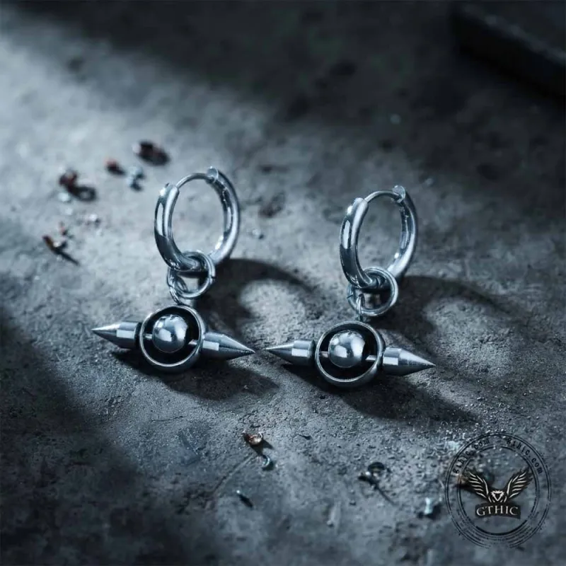 Punk Double-Pointed Spike Stainless Steel Earrings made by GTHIC