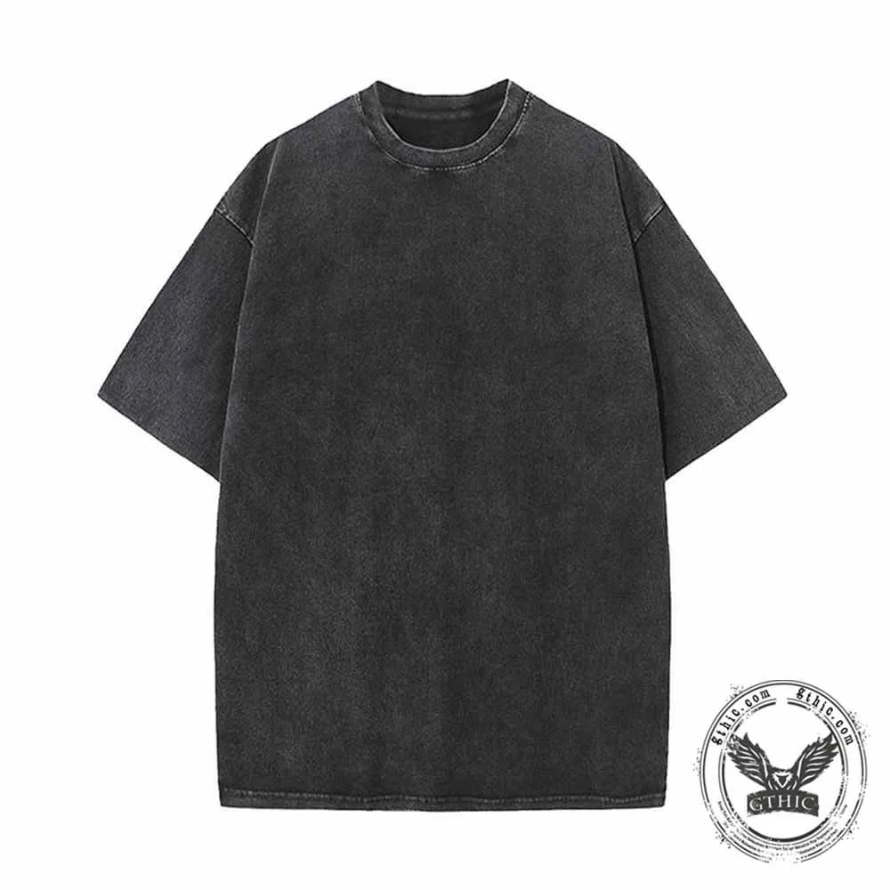 Gothic Skeleton Peace Sign Vintage Washed T-shirt sold by GTHIC product image thumbnail 4