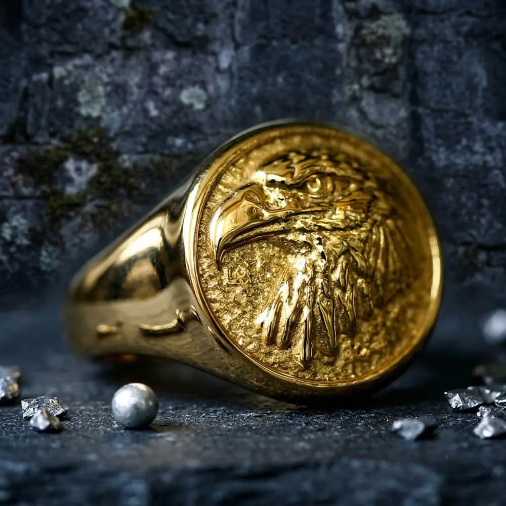 Vintage Eagle Head Stainless Steel Signet Ring sold by GTHIC product image thumbnail 4
