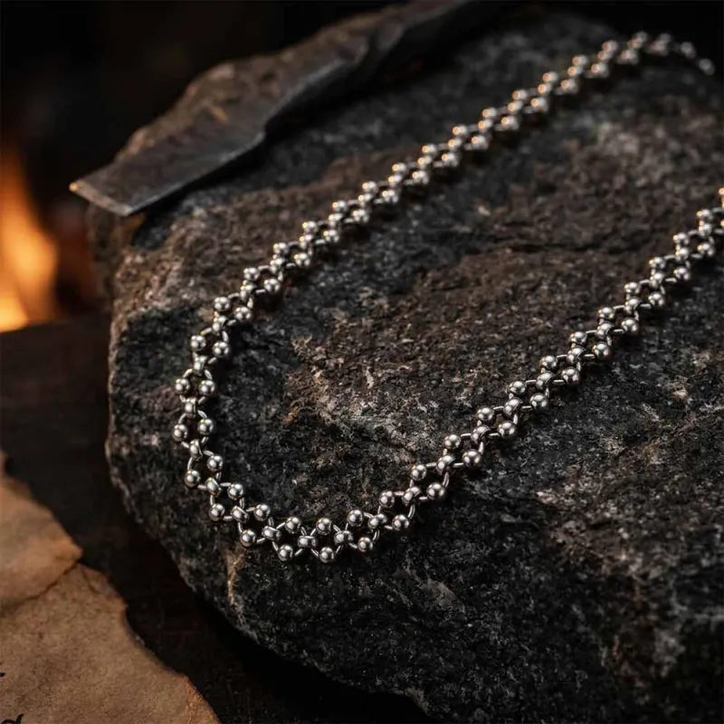 Punk Cutout Bead Stainless Steel Clavicle Necklace made by GTHIC