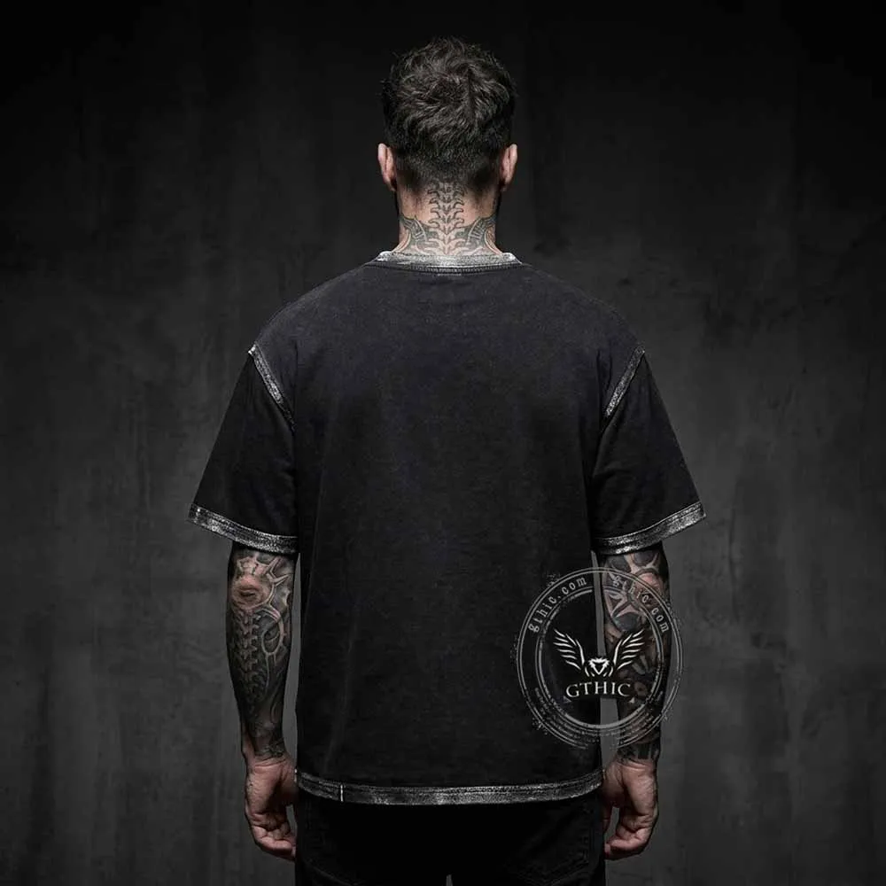 American Vintage-Style Skeletal Spine Print T-shirt sold by GTHIC product image thumbnail 2