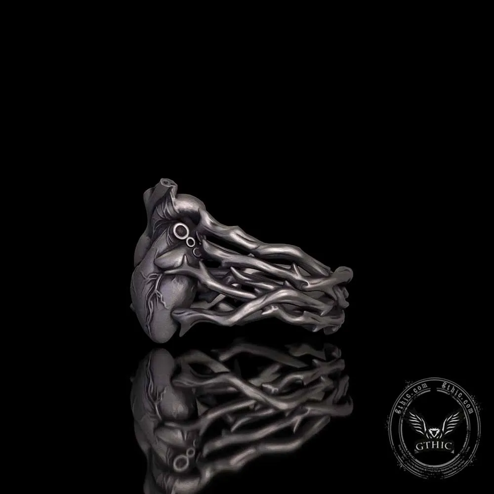 Gothic Anatomical Heart Thorns Sterling Silver Ring sold by GTHIC product image thumbnail 5