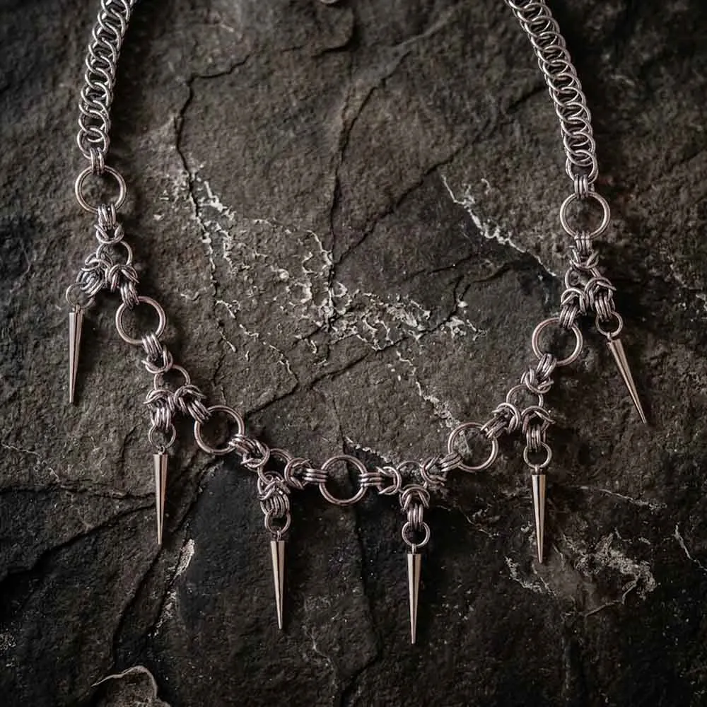 Punk Y2K Multi-Spike Stainless Steel Clavicle Necklace sold by GTHIC product image thumbnail 3